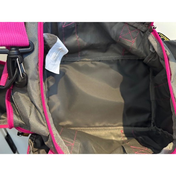 Cabelas Duffel Bag Gray Pink Canvas Travel Gym Fishing Overnight Crossbody Strap - Picture 5 of 5